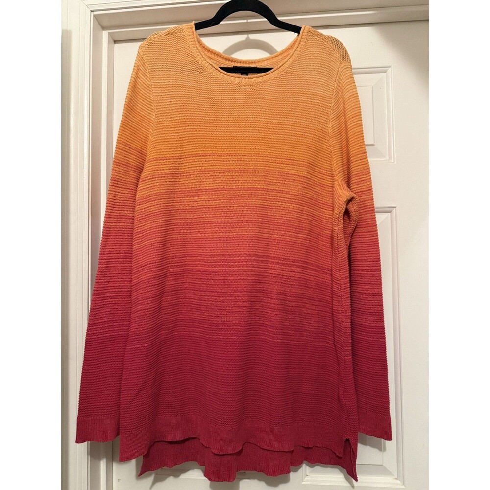 Chaps Women’s Ombré Sweater 2X Coastal Classic Resort Casual Minimalist Vibrant